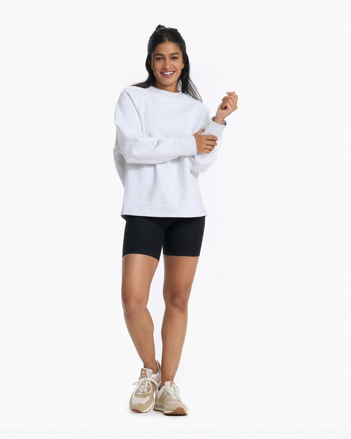 Restore Oversized Crew | Pale Grey Heather
