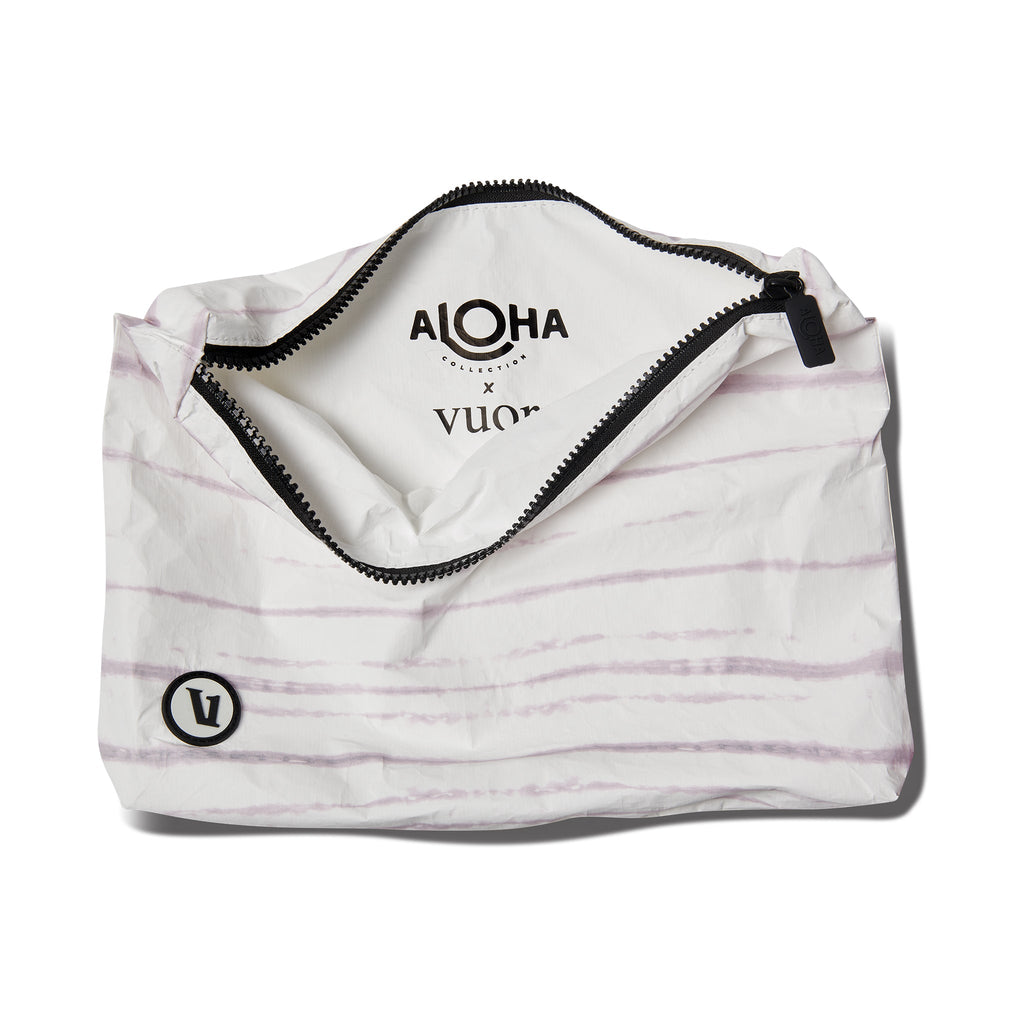 ALOHA-Mid Pouch | Platinum Shibori Stripe