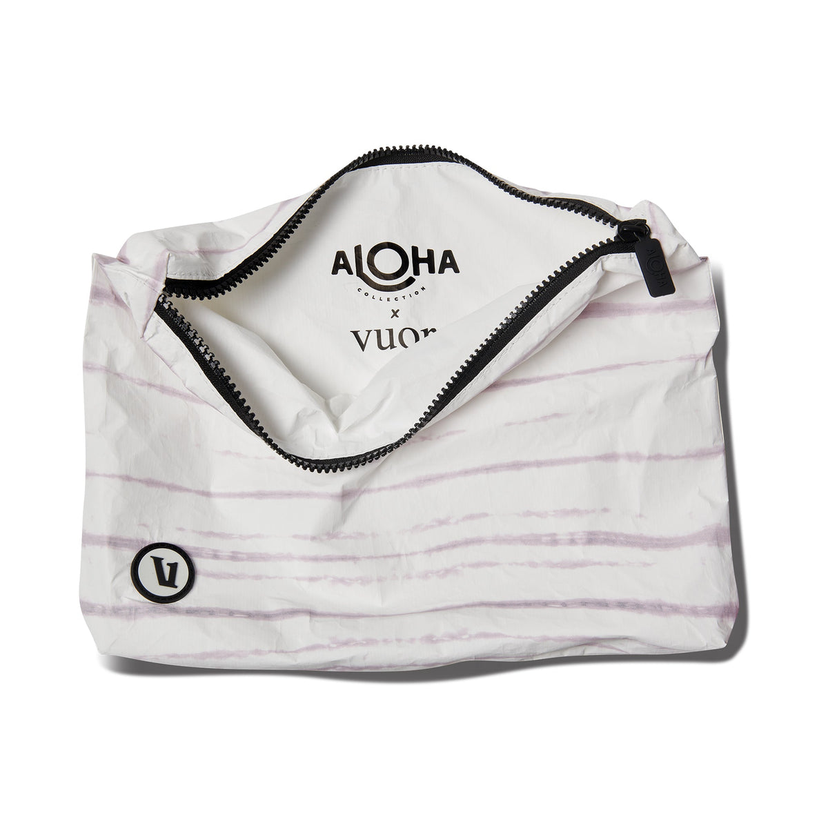 ALOHA-Mid Pouch | Platinum Shibori Stripe