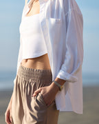 Long Sleeve Kensington Relaxed Button Down | White
