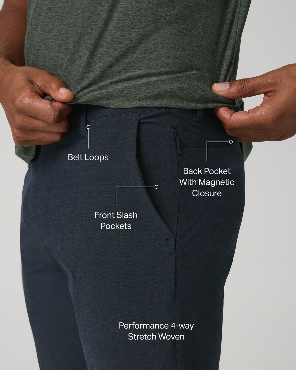 Aim Trouser Athletic Slim Fit 32 | Navy Linen Texture