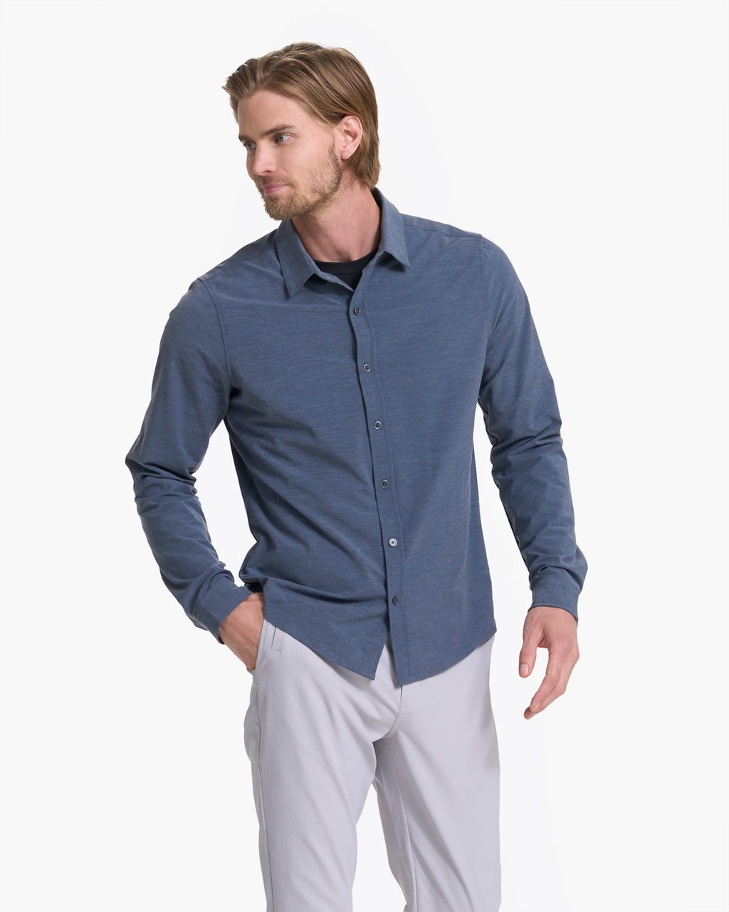 Long Sleeve Bridge Button Down | Azure