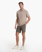 Knit Twill Polo | Camel Heather