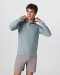 Long Sleeve Strato Tech Polo | Dusty Blue Heather