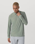Long Sleeve Strato Tech Polo | Thyme Heather