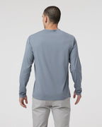 Long Sleeve Mens Feather Tee | Dusty Blue