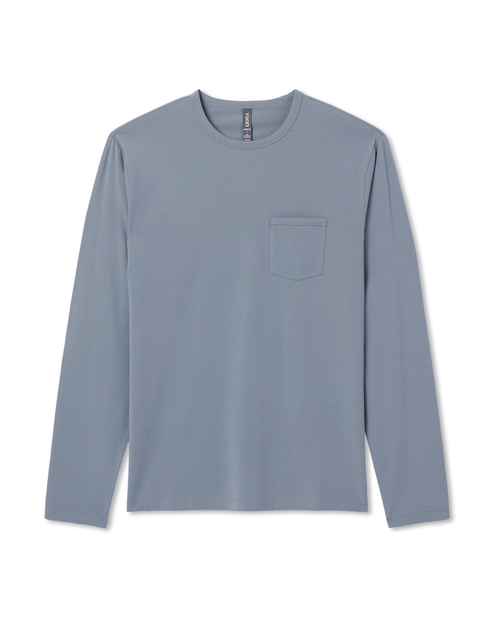 Long Sleeve Mens Feather Tee | Dusty Blue