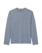 Long Sleeve Mens Feather Tee | Dusty Blue