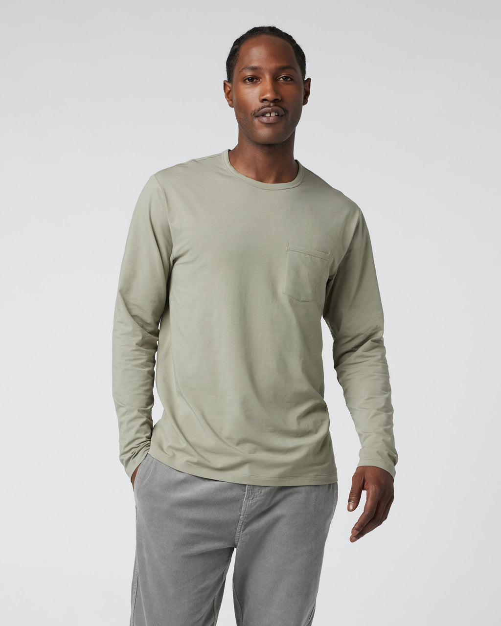 Long Sleeve Mens Feather Tee | Metal