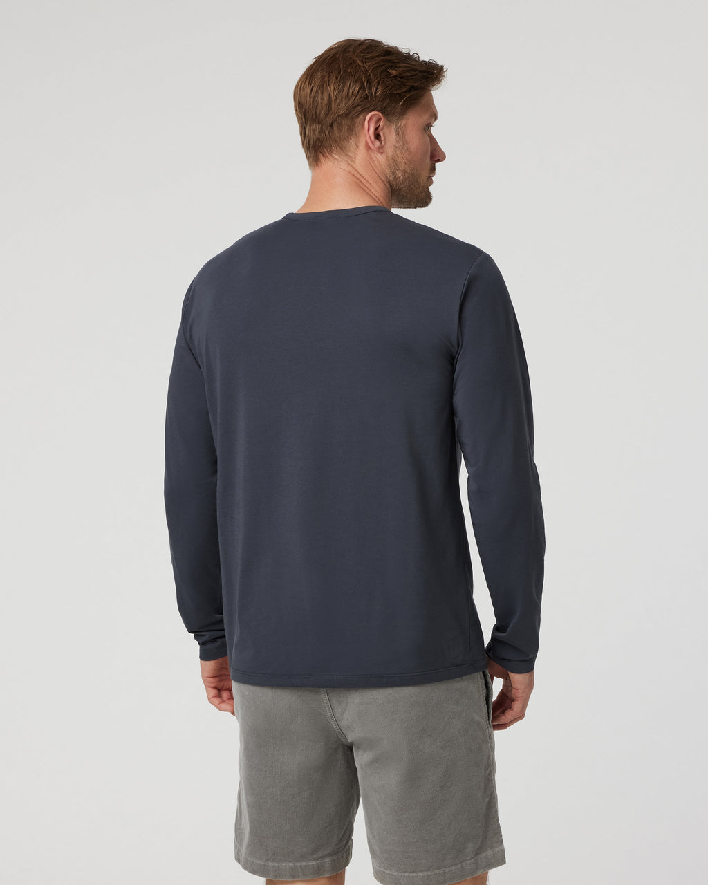 Long Sleeve Mens Feather Tee | Navy