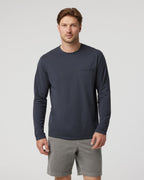 Long Sleeve Mens Feather Tee | Navy