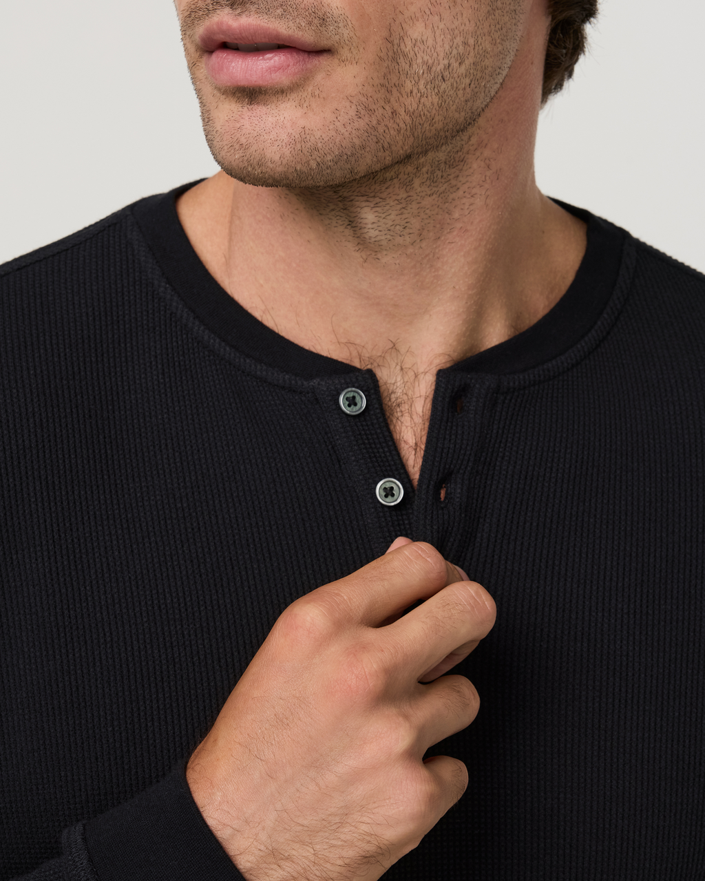 Waffle Henley | Black