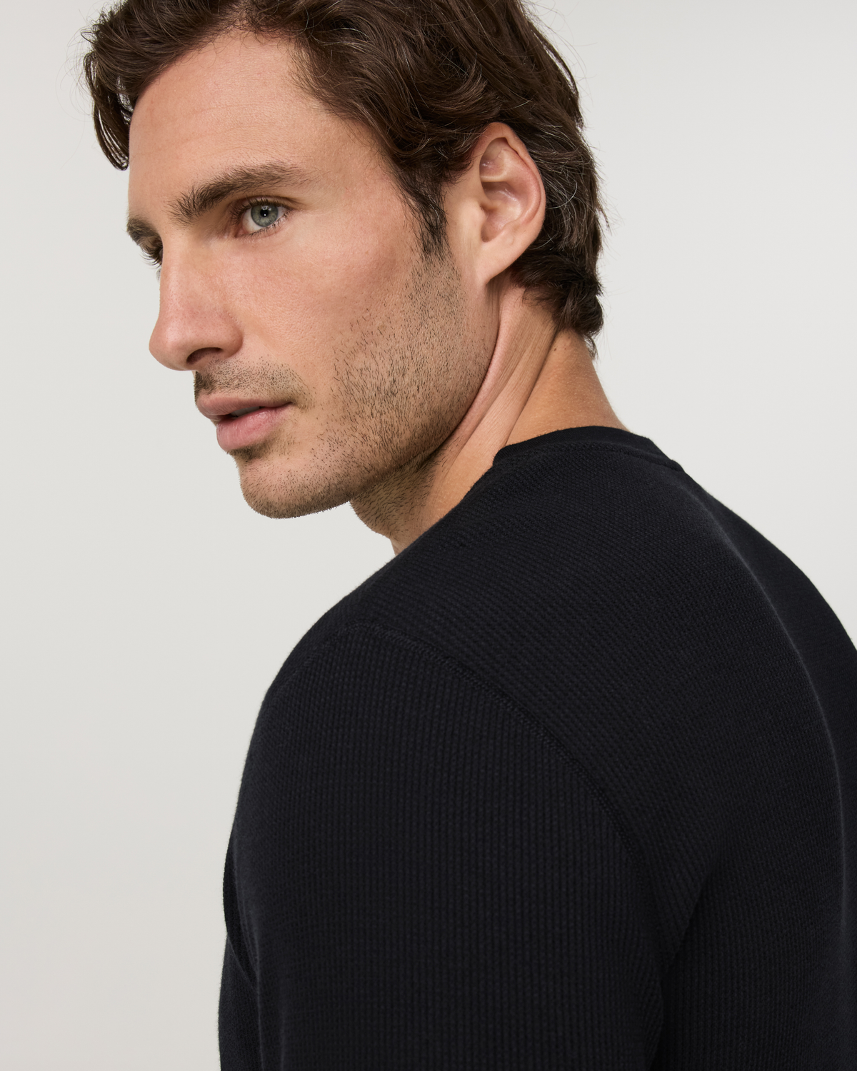 Waffle Henley | Black