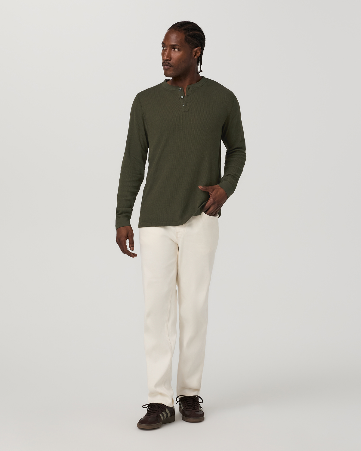 Waffle Henley | Olive