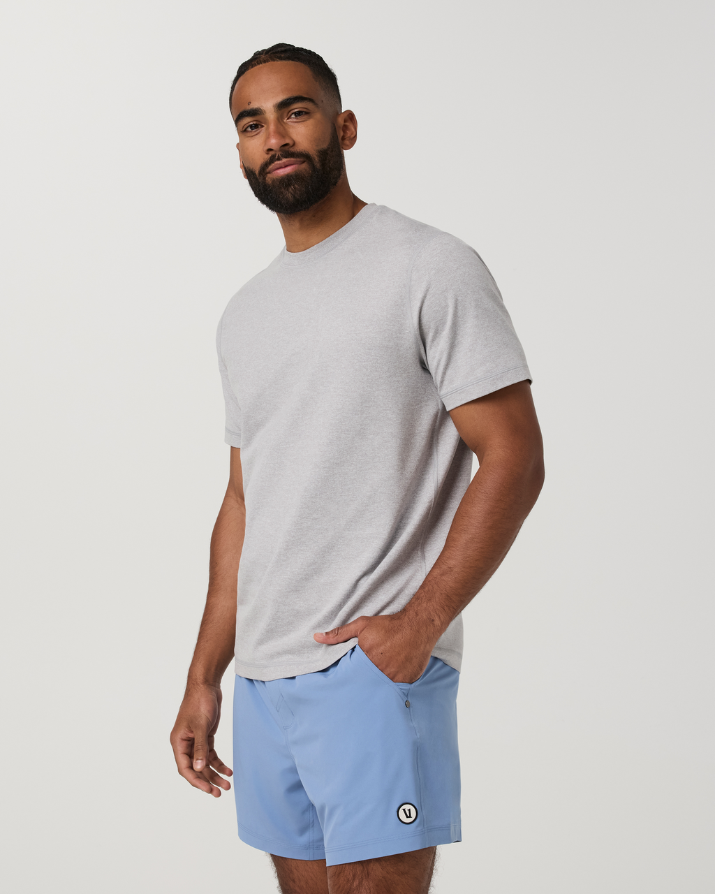 Short Sleeve Ponto Performance Tee | Light Heather Grey