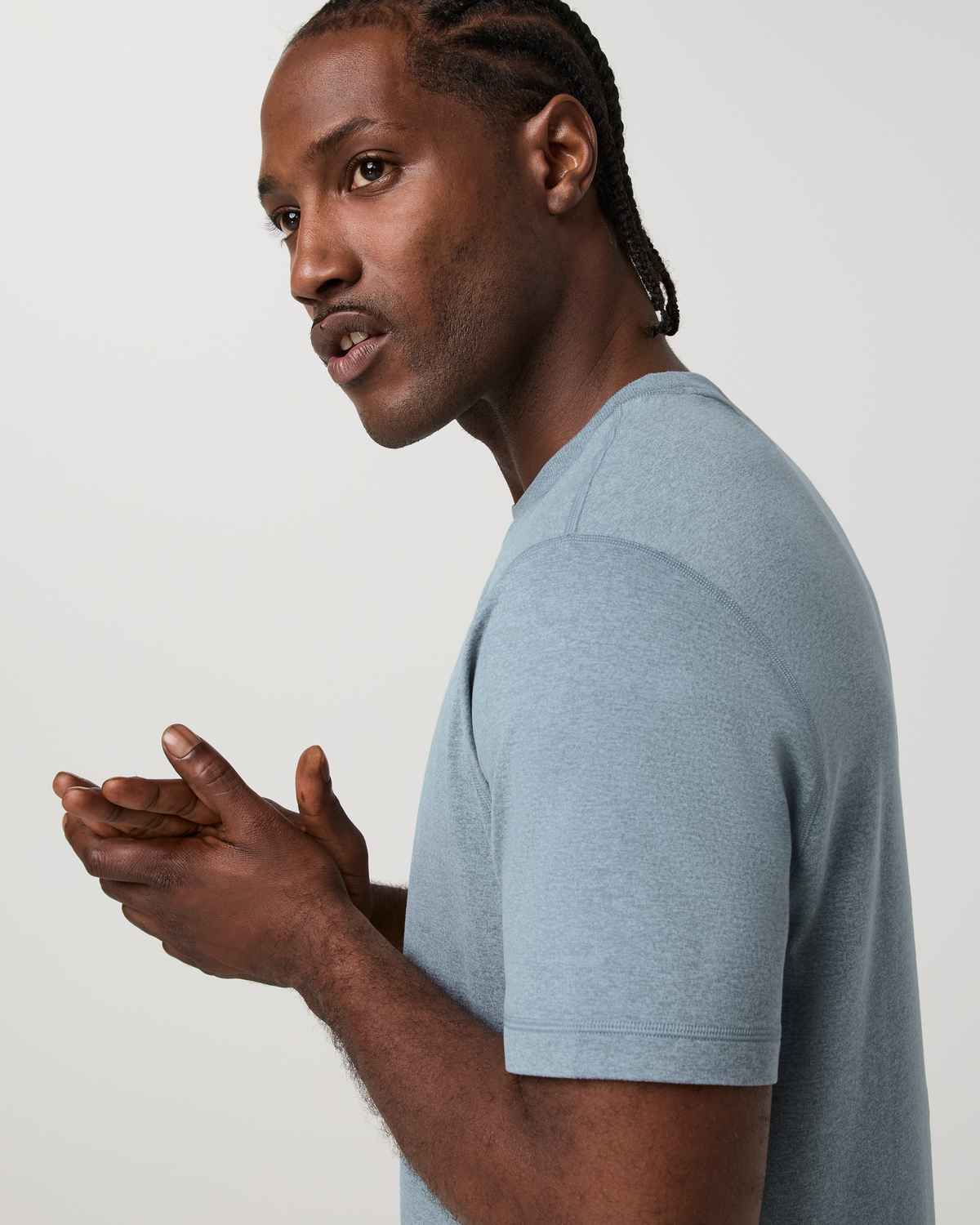 Short Sleeve Ponto Performance Tee | Foggy Blue Heather