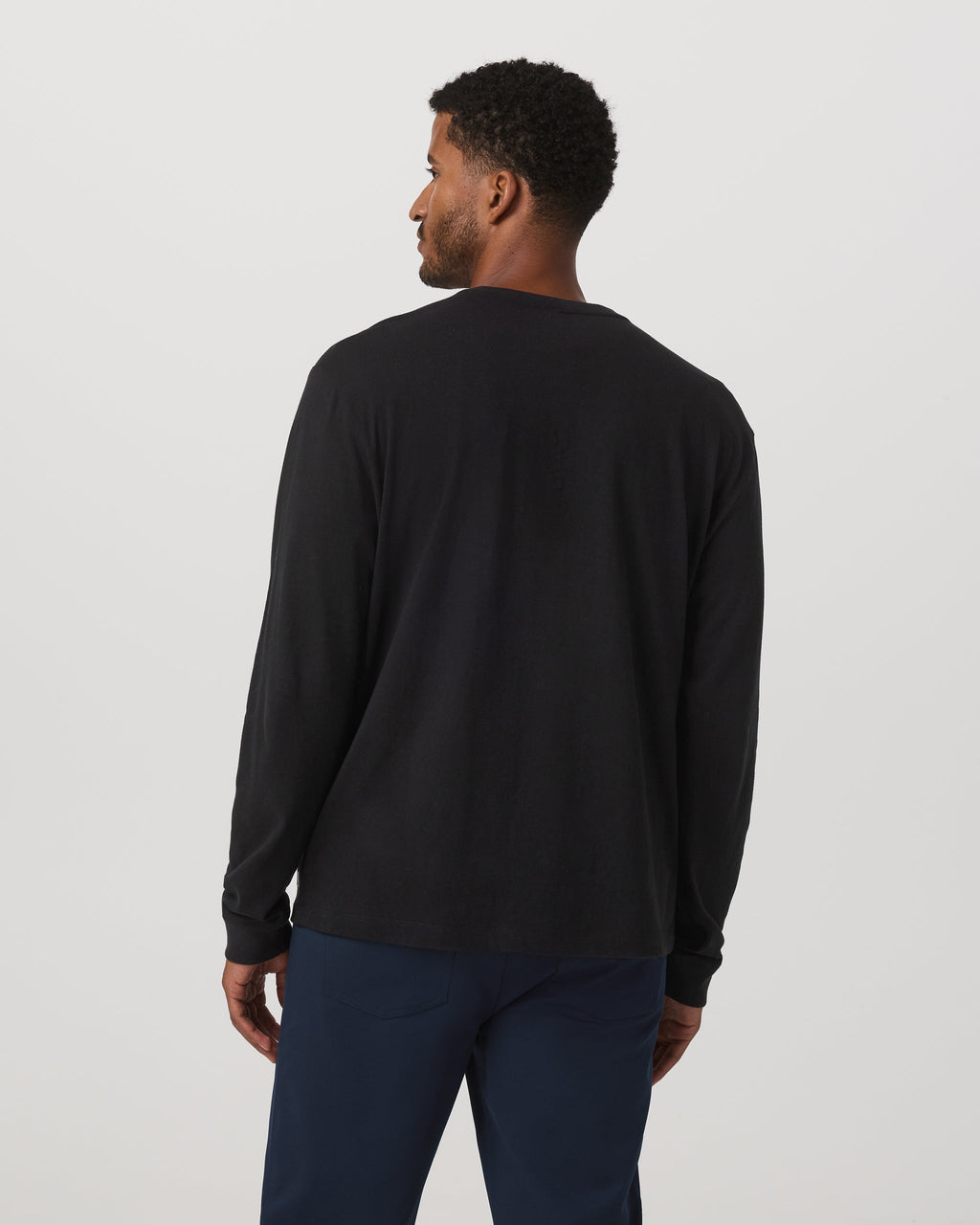 Long Sleeve Vuori Heavyweight Cotton Tee - Relaxed Fit | Black