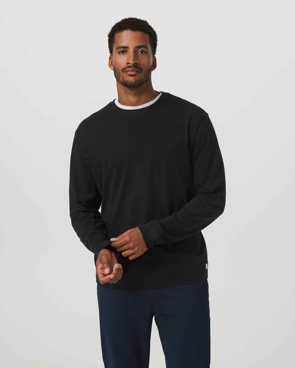 Long Sleeve Vuori Heavyweight Cotton Tee - Relaxed Fit | Black