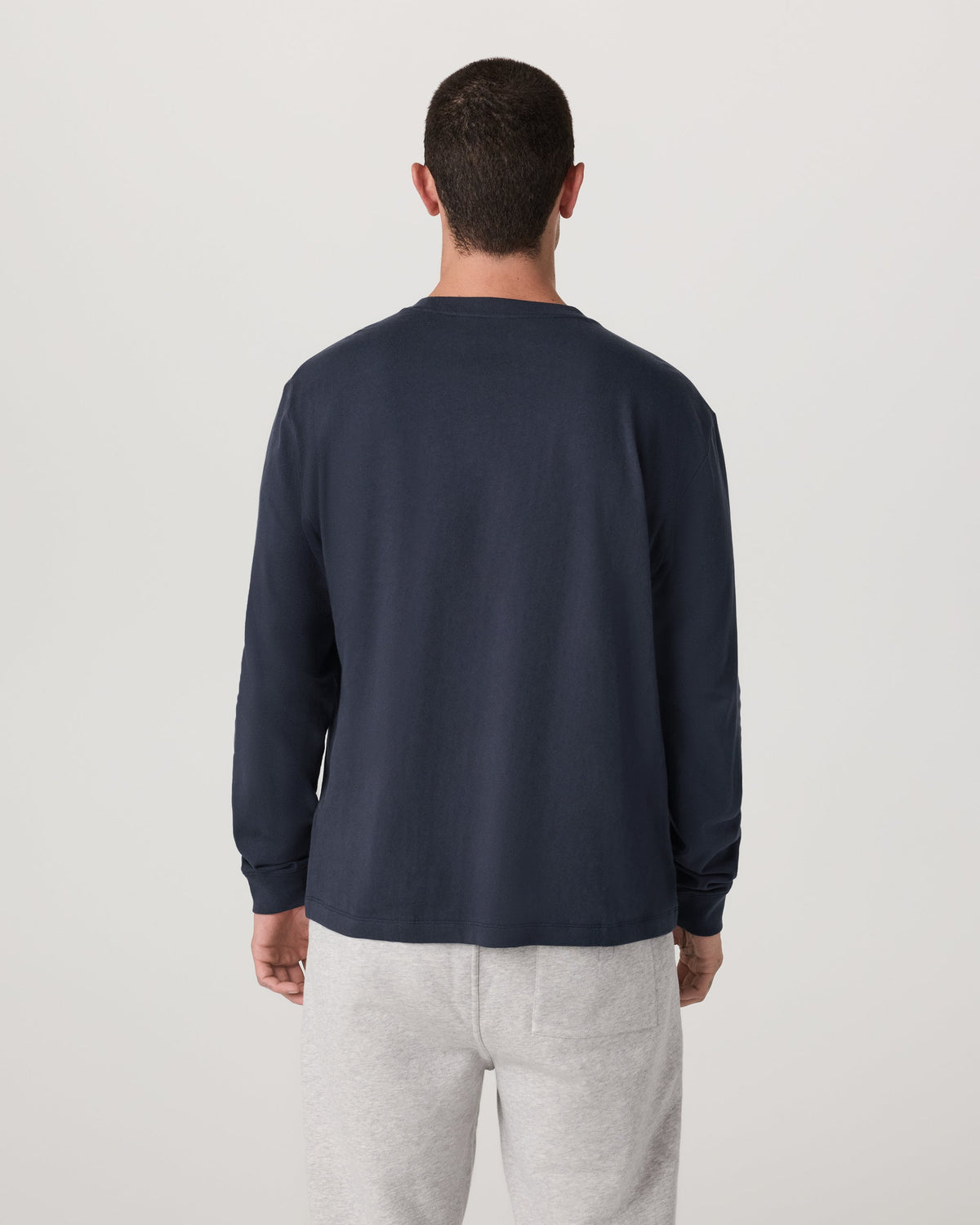 Long Sleeve Vuori Heavyweight Cotton Tee - Relaxed Fit | Navy