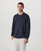 Long Sleeve Vuori Heavyweight Cotton Tee - Relaxed Fit | Navy
