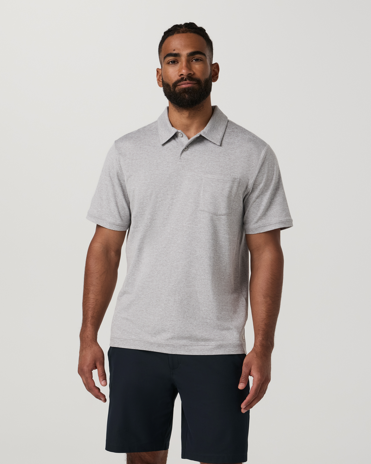 Short Sleeve Ponto Performance Polo | Light Heather Grey
