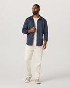 Long Sleeve Ponto Button Down Shirt | Azure Heather
