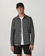 Long Sleeve Plaid Button Down Shirt | Dark Pewter