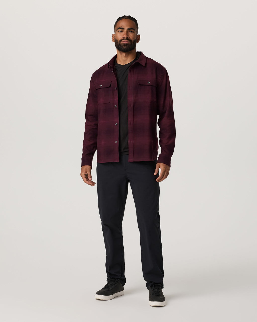 Long Sleeve Flannel Button Down Shirt | Raisin