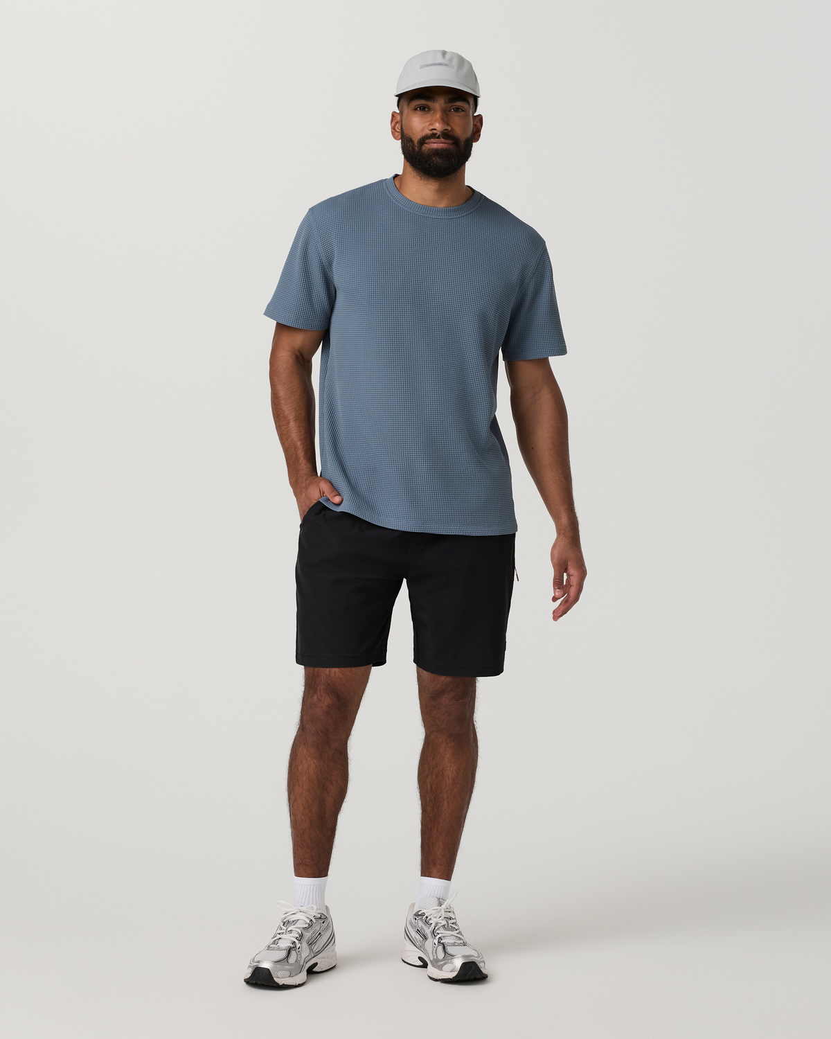 Short Sleeve Lightweight Tech Waffle Tee - Relaxed Fit | Waterfall