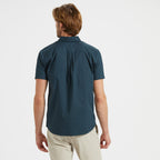 Crest Short-Sleeve Button-Down | Indigo Micro Dot