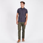 Crest Short Sleeve Button-Down | Navy Micro Dot