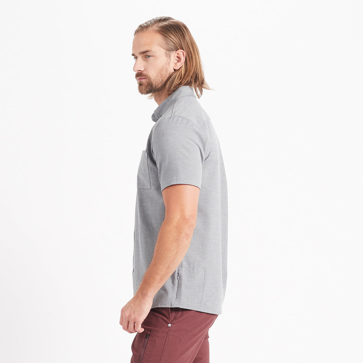 Bishop Short-Sleeve Button-Down | Light Grey