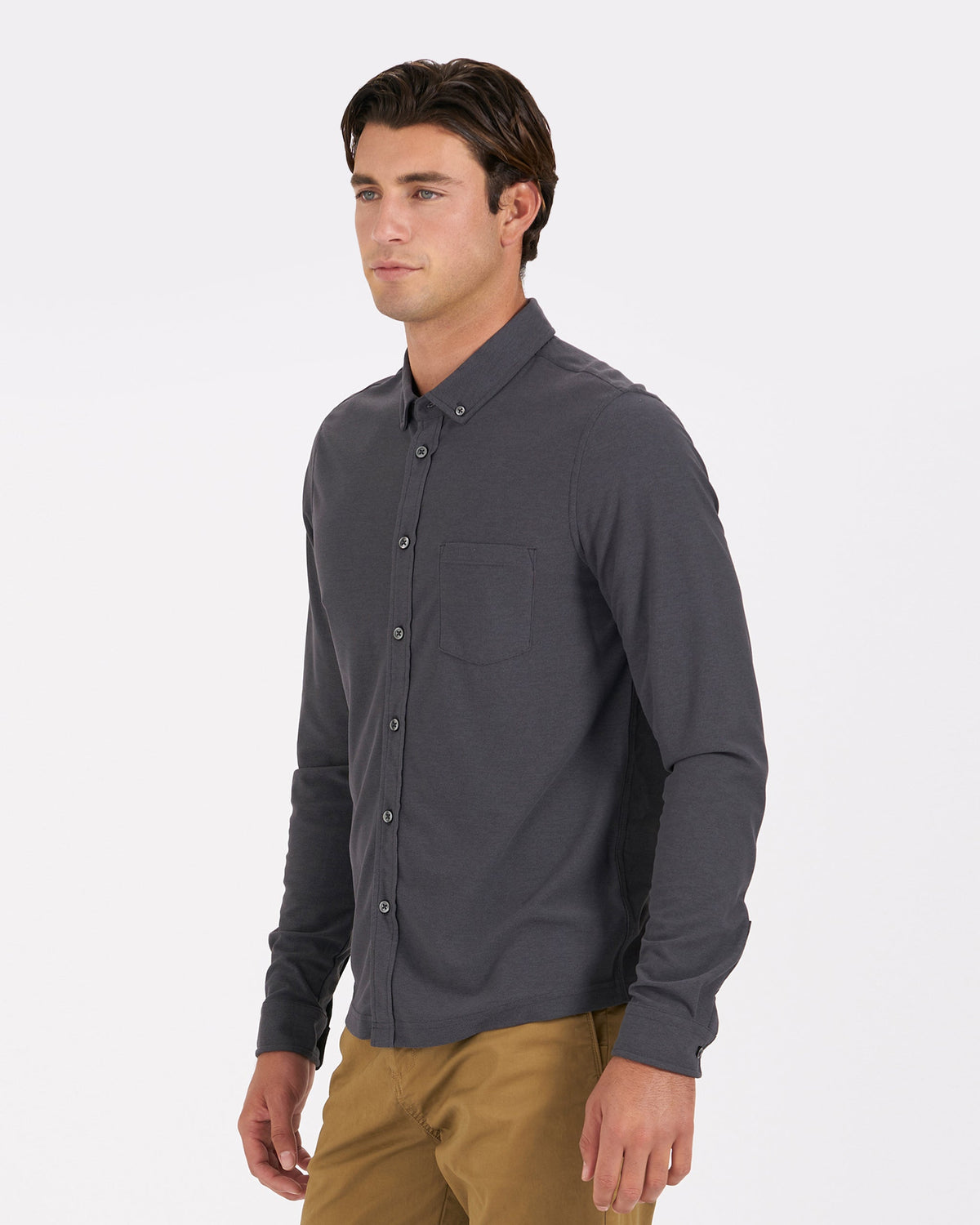 Long Sleeve Ace Button-Down | Charcoal