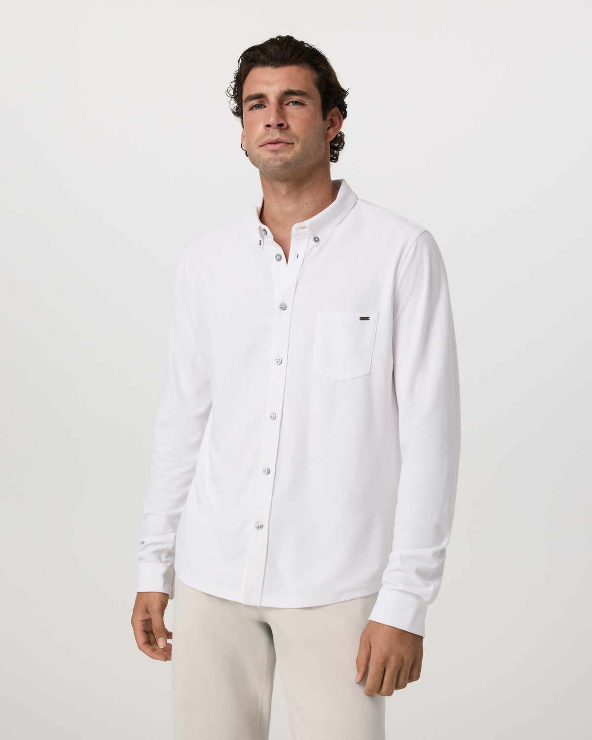 Long Sleeve Ace Button-Down | White