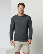 Long-Sleeve Ease Performance Henley | Charcoal Heather