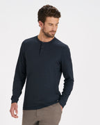 Long-Sleeve Ease Performance Henley | Ink Heather