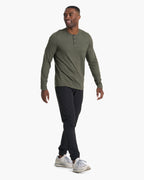 Long-Sleeve Ease Performance Henley | Oregano Heather