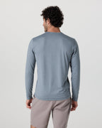 Long Sleeve Ease Performance Henley | Dusty Blue Heather