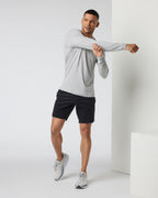 Long-Sleeve Ease Performance Henley | Light Heather Grey