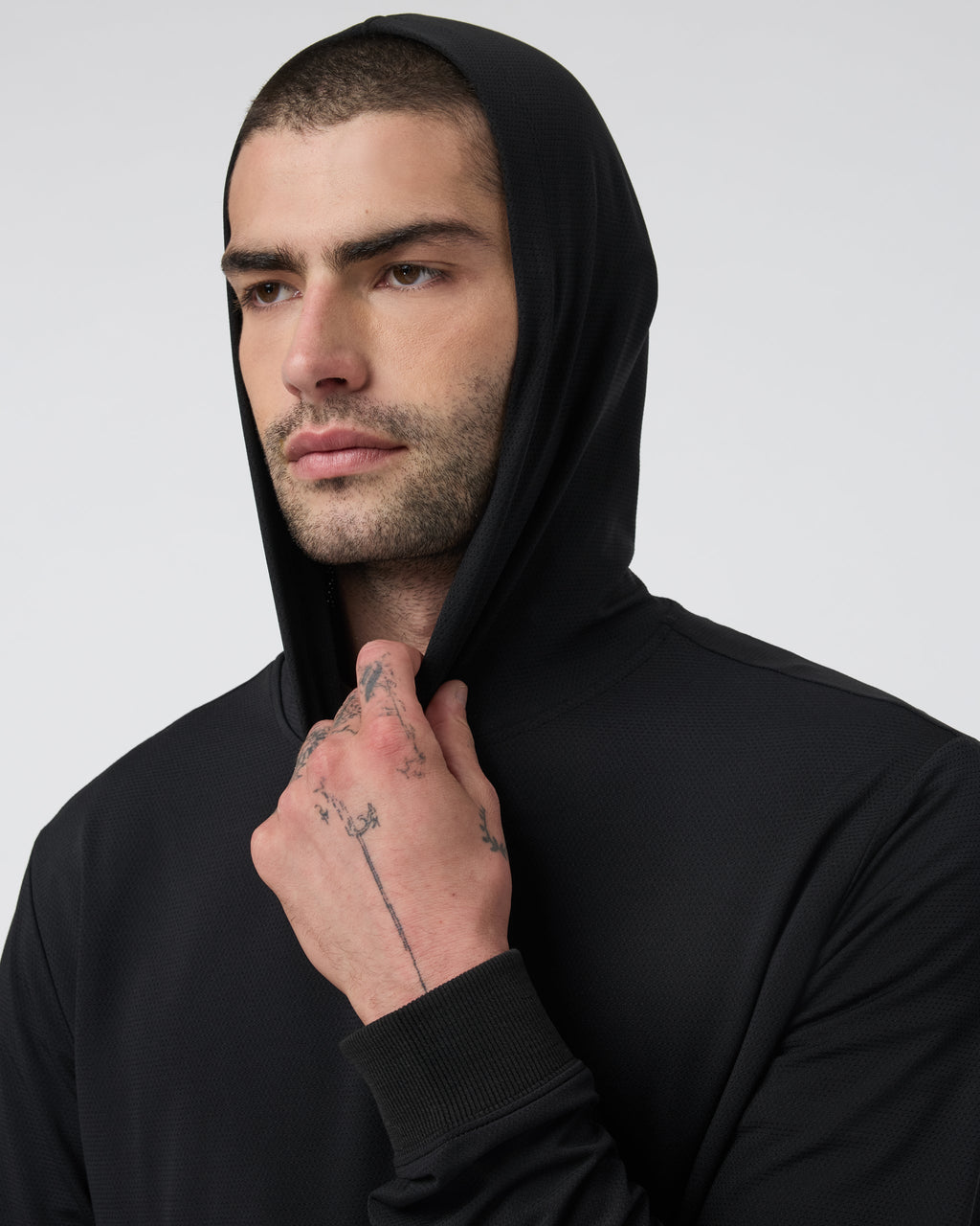Double Mesh Hoodie | Black
