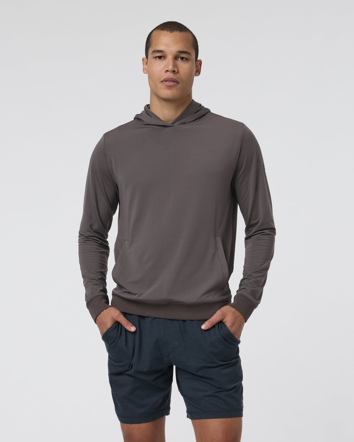 Double Mesh Hoodie | Warm Grey