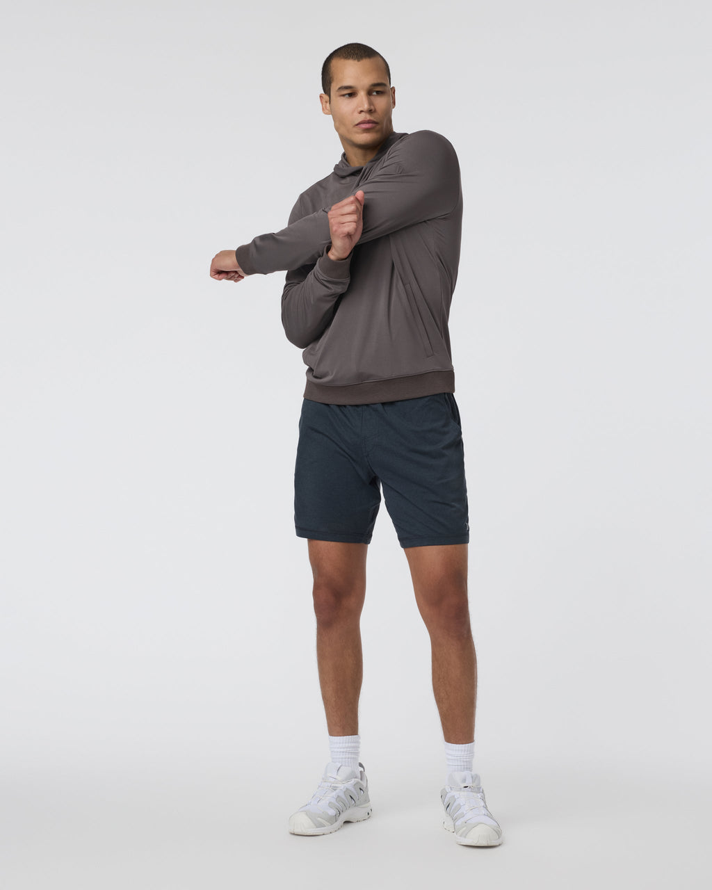 Double Mesh Hoodie | Warm Grey