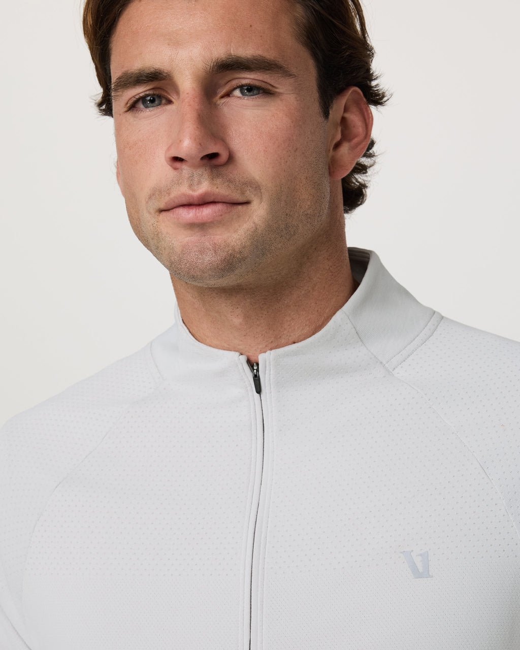 Clearview Seamless Quarter Zip | Frost Grey