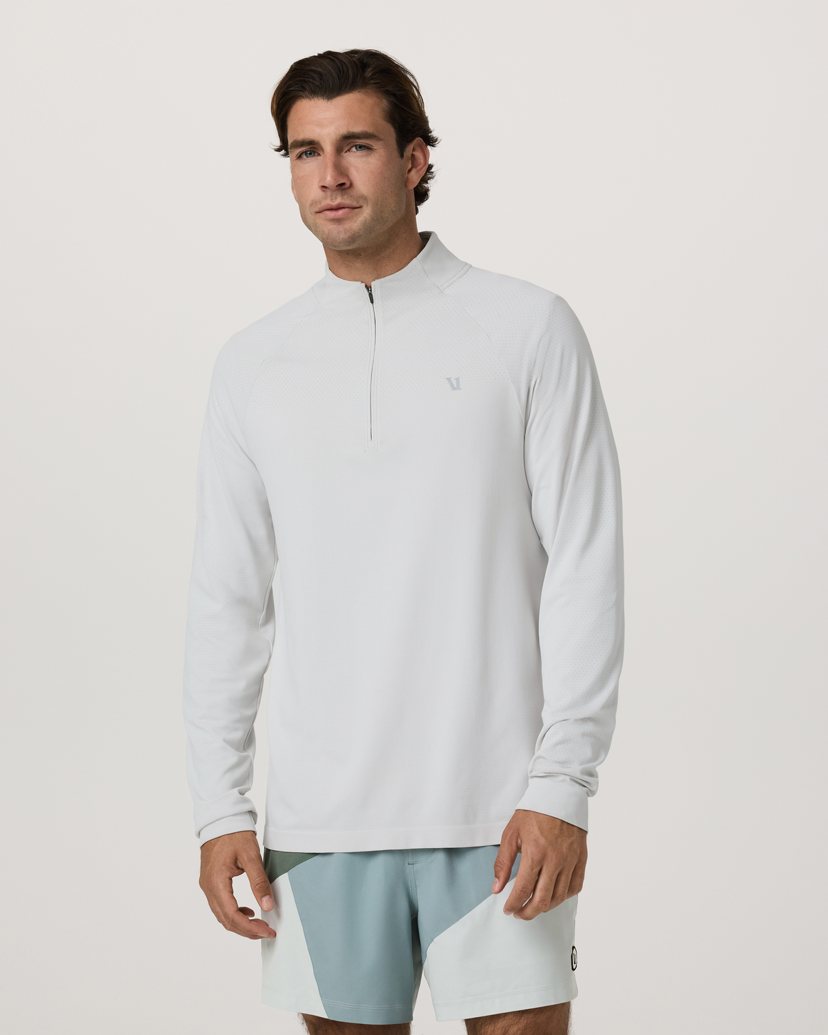 Clearview Seamless Quarter Zip | Frost Grey