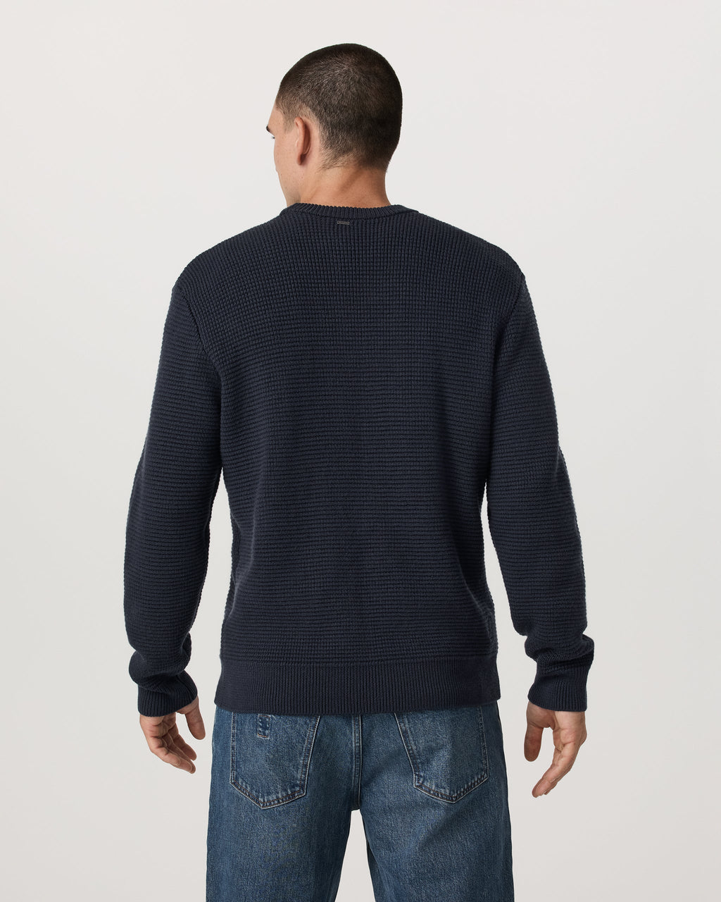 Denver Waffle Crew Sweater | Navy