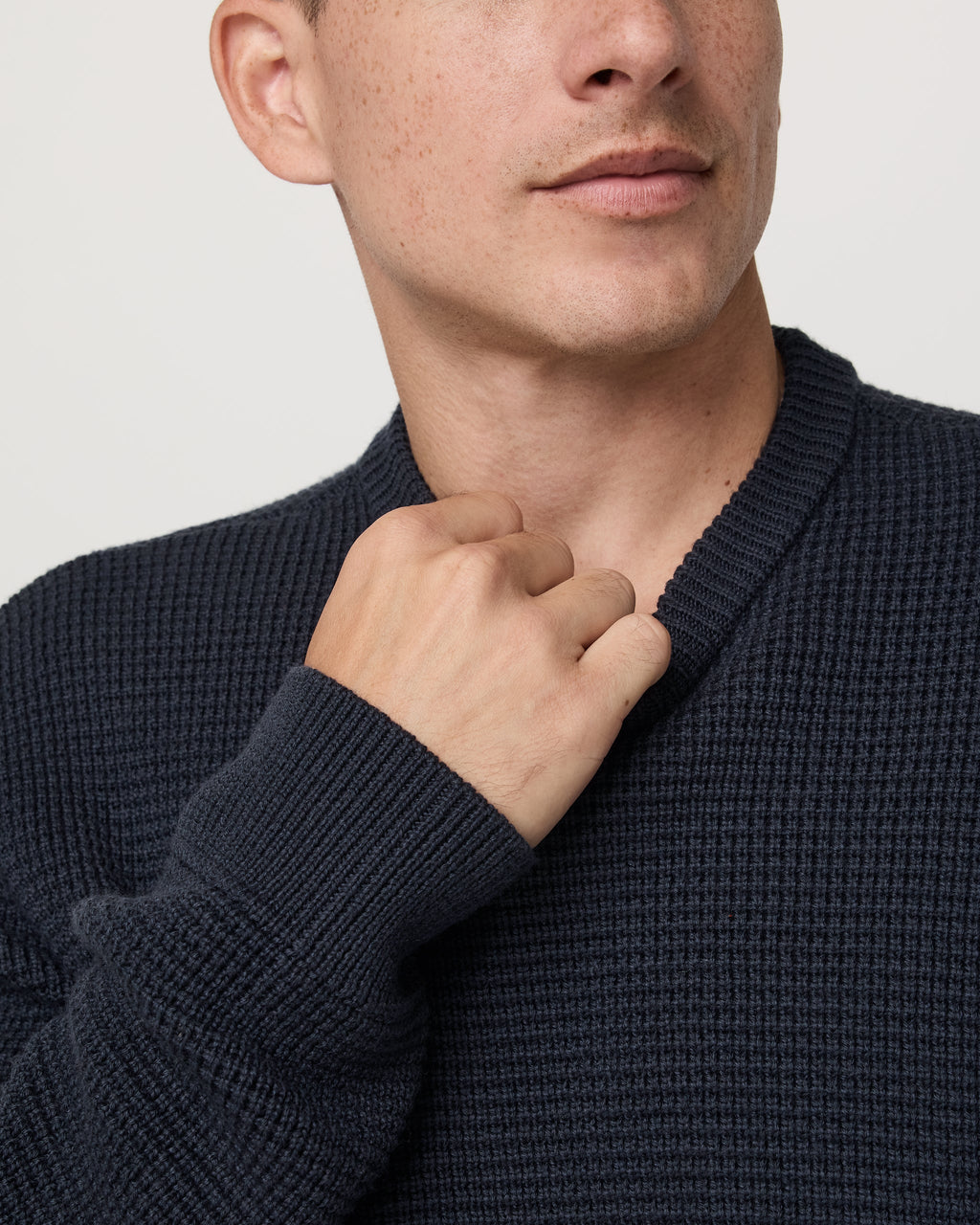 Denver Waffle Crew Sweater | Navy