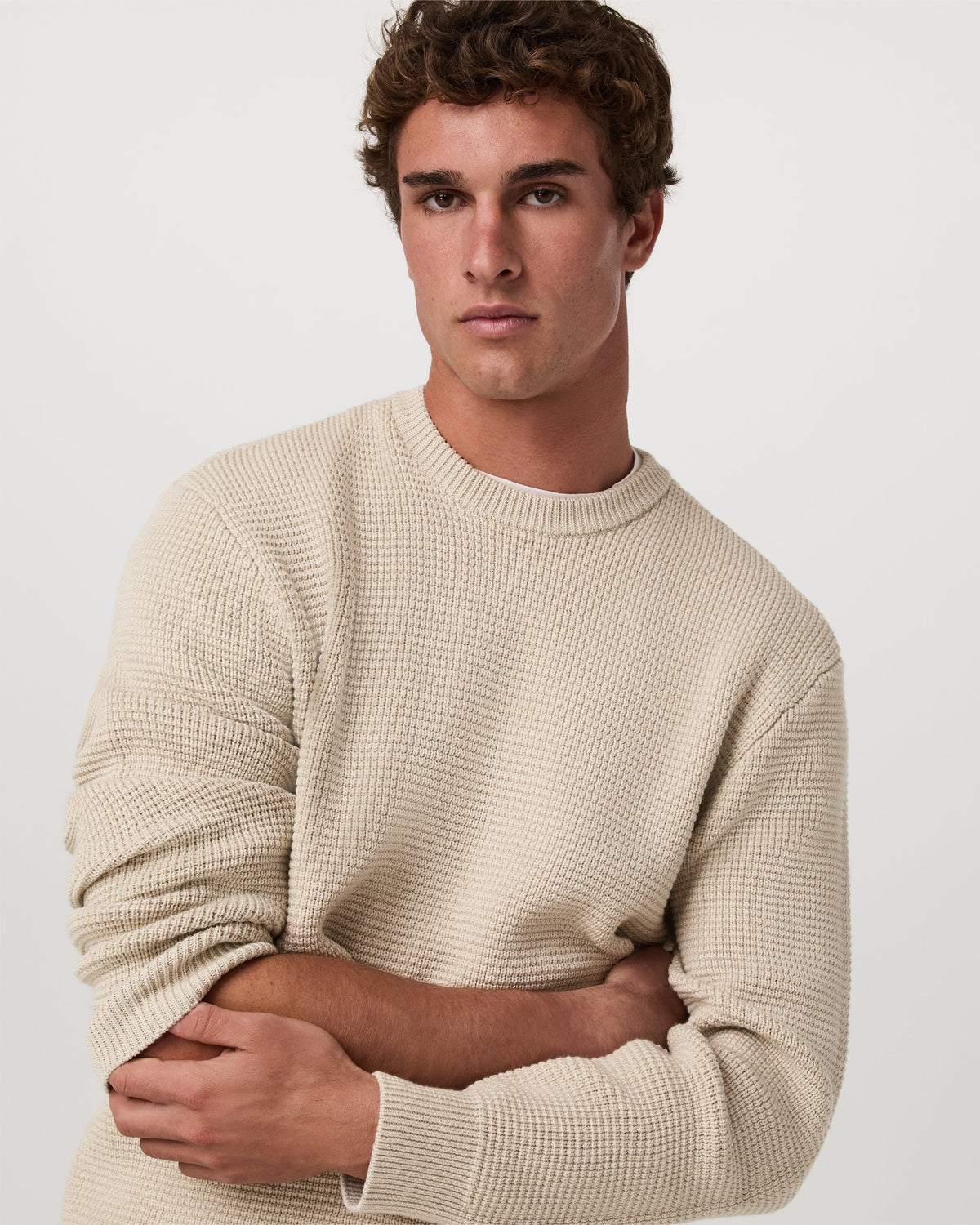Denver Waffle Crew Sweater | Mushroom