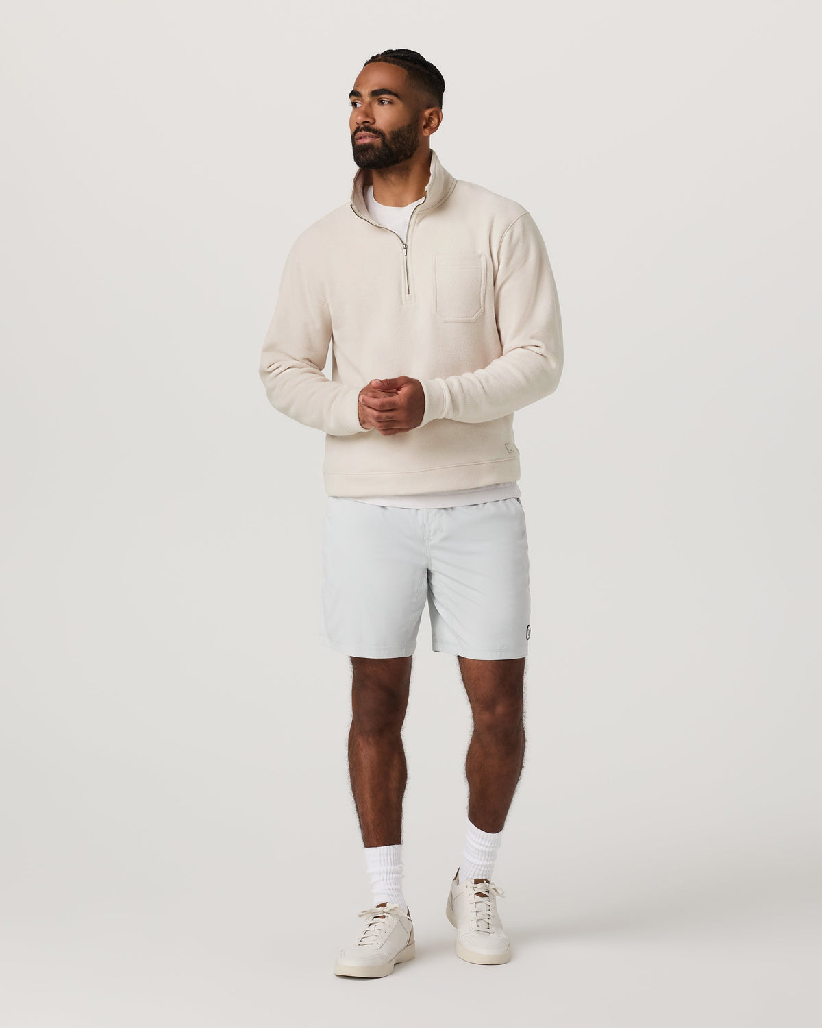 Beach Fleece Half Zip | Bone Heather