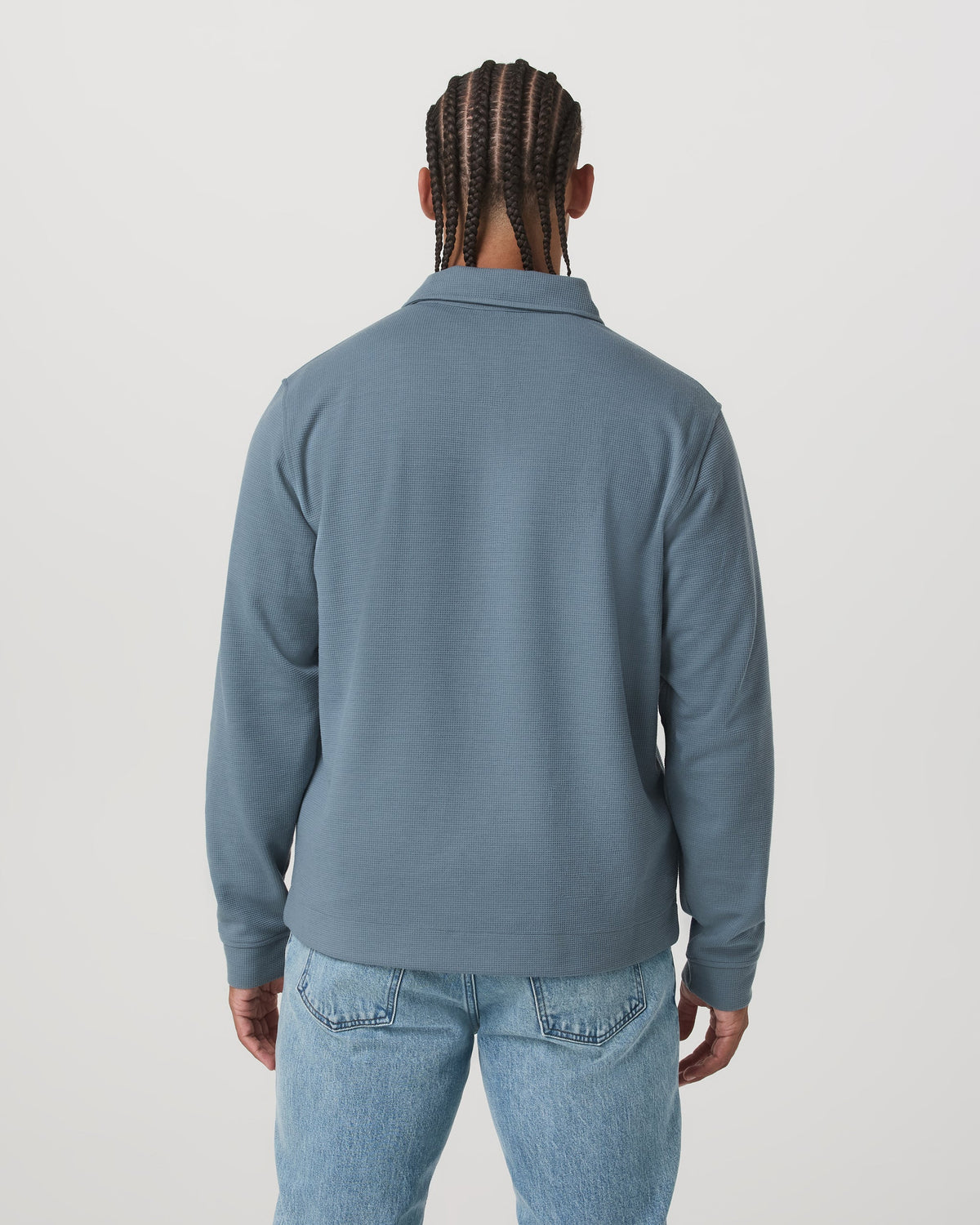 Long Sleeve Waffle Polo | Abyss