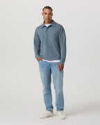 Long Sleeve Waffle Polo | Abyss